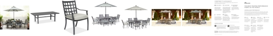 Agio Highland Outdoor 7-Pc. Dining Set (84" x 42" Dining Table and 6 Dining Chairs) with Sunbrella&reg; Cushions, Created for Macy's